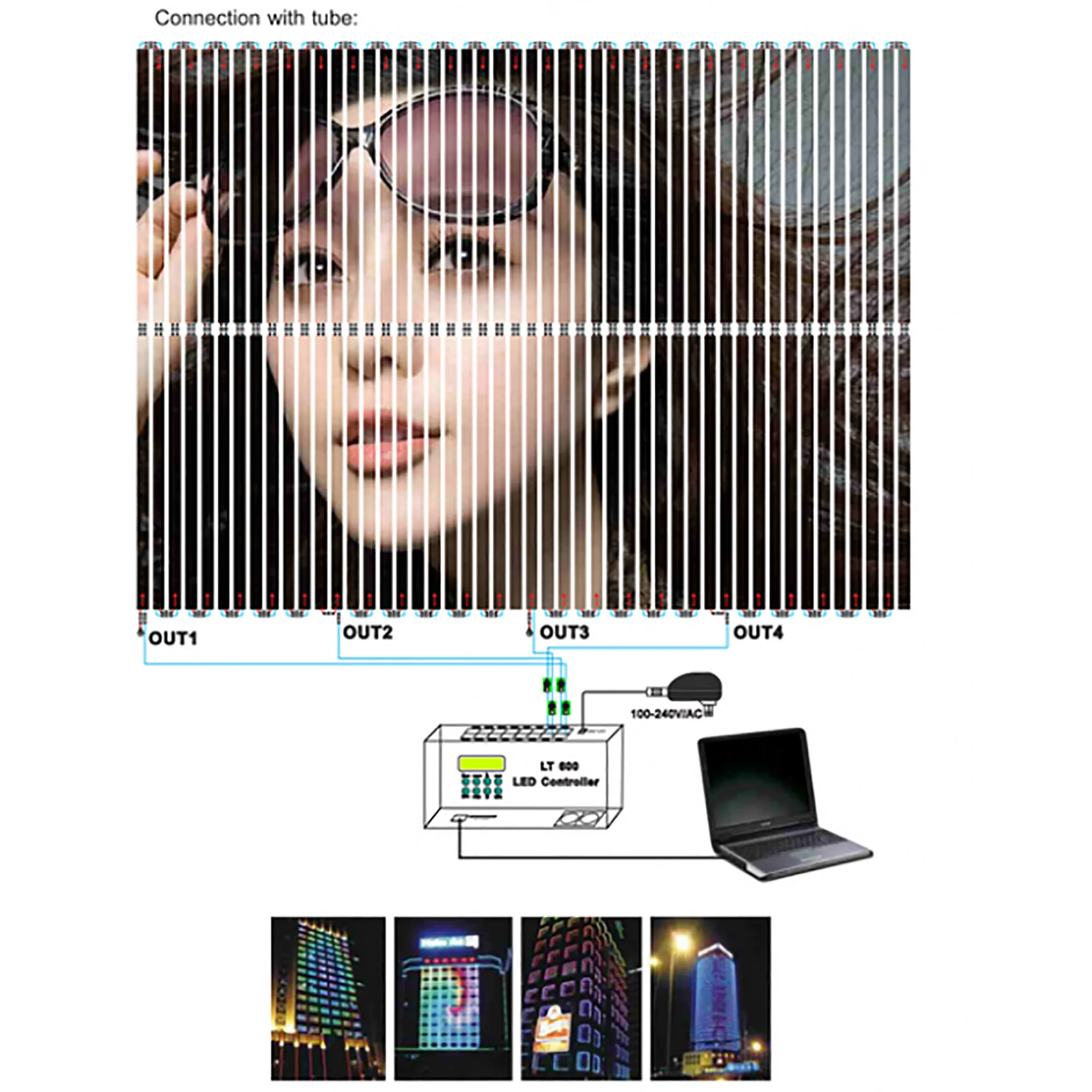 LED Lighting Controlling System (Online/Offline Control) 600  LTECH DMX Controller